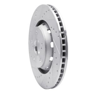 Toyota Venza Brake Rotor (1) - Front Left - R1 Concepts - Drilled & Slotted - Silver - `09-`15